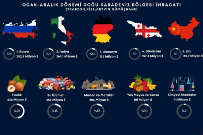 Doğu Karadeniz ihracatı 2024 yılını yüzde 27 artışla tamamladı